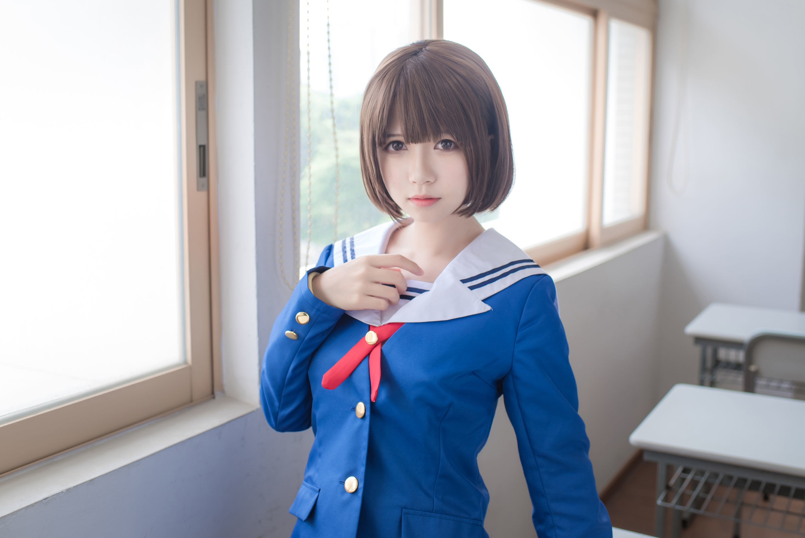 [萝莉COS] 白金Saki – 校服 [29P]-美图馆