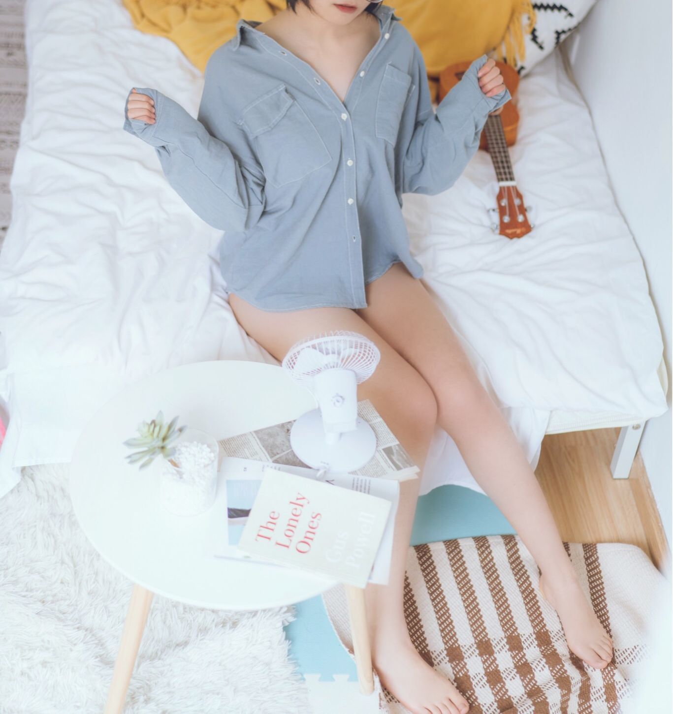 COSER美女逐月su 蓝色衬衫 [22P]插图5