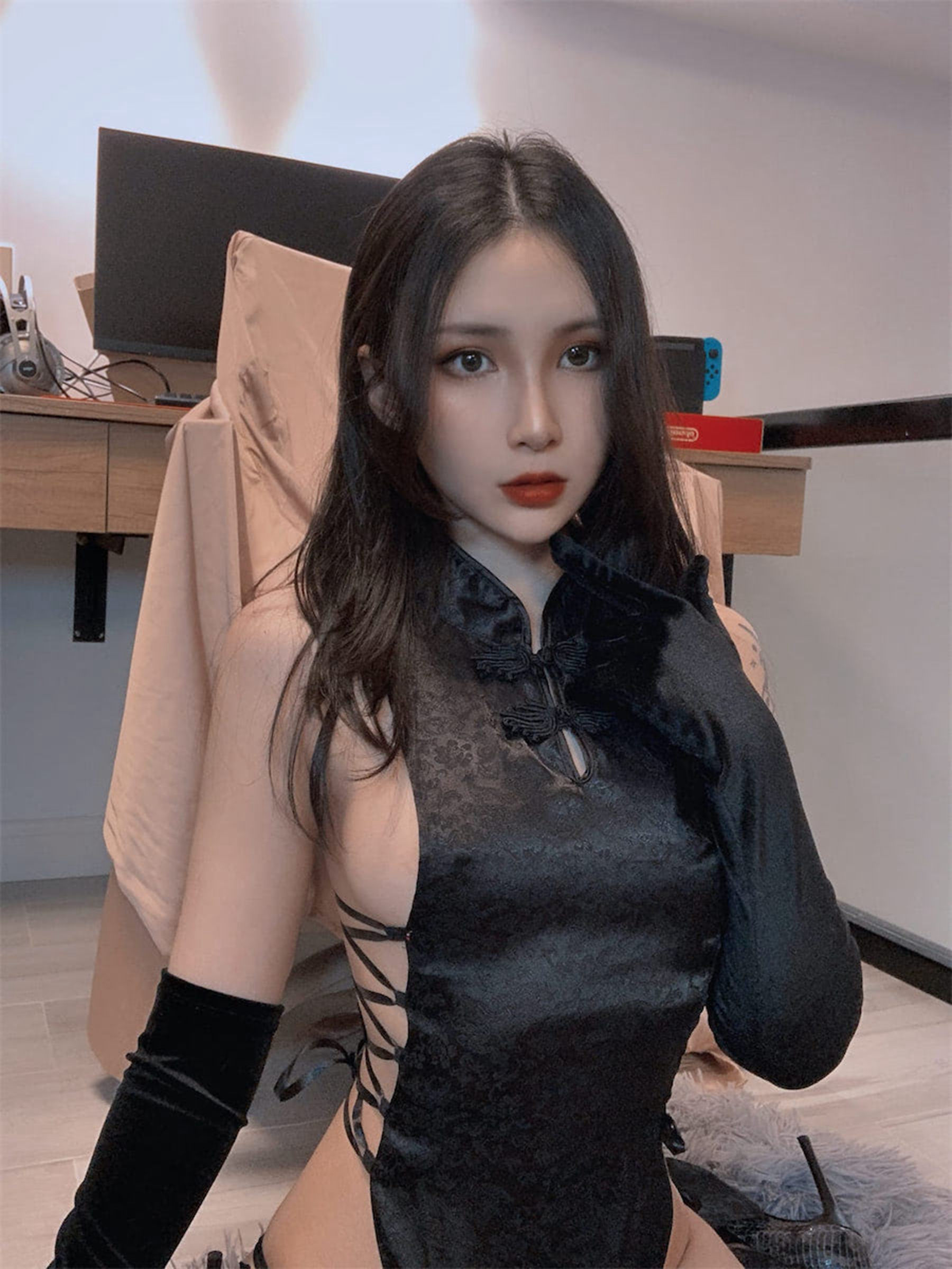 vams子 – 黑色旗袍 [30P]插图3