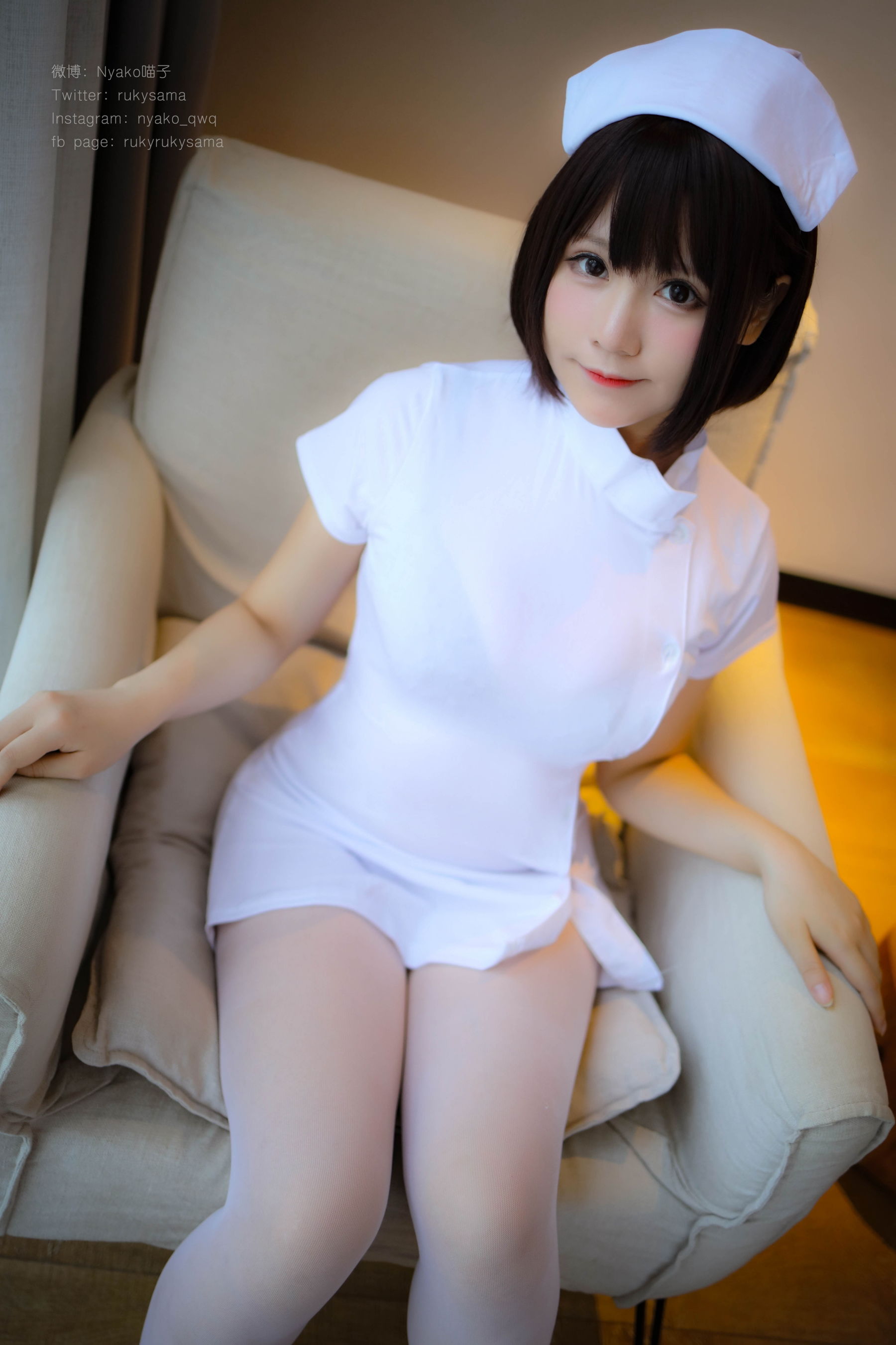 萌妹子Nyako喵子 白丝护士服 [78P]-美图馆