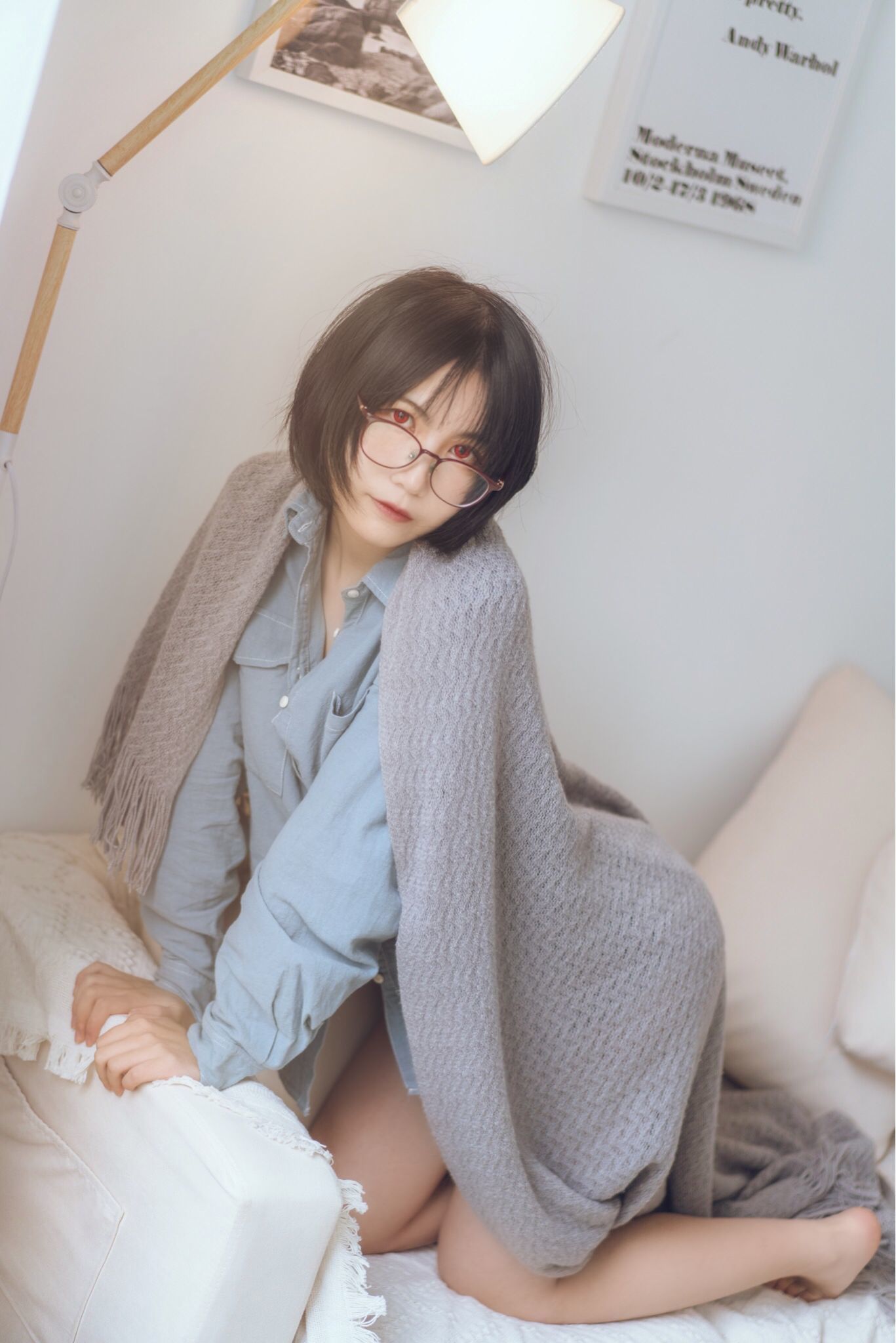 COSER美女逐月su 蓝色衬衫 [22P]插图6