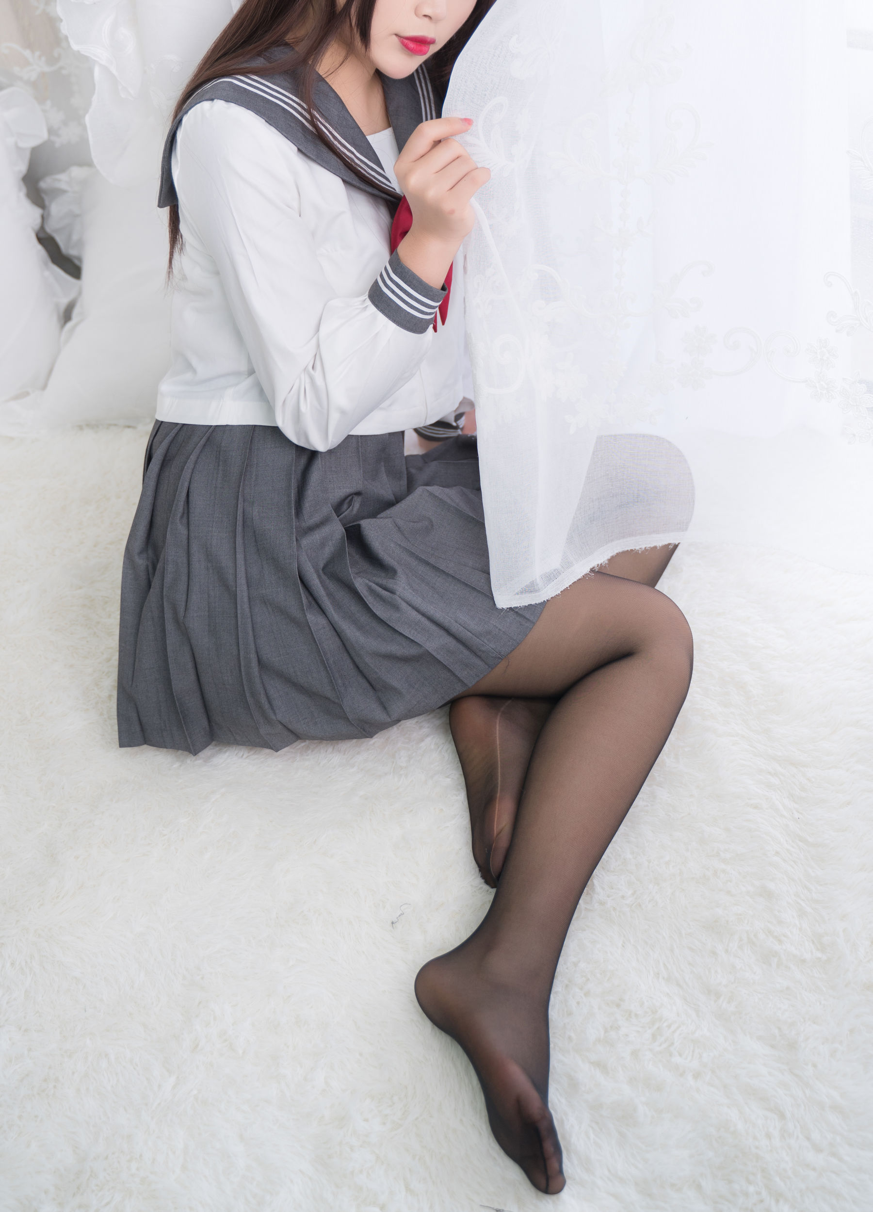 [Cosplay写真] 萌系小姐姐-白烨- – 黑丝制服少女 [60P]-美图馆