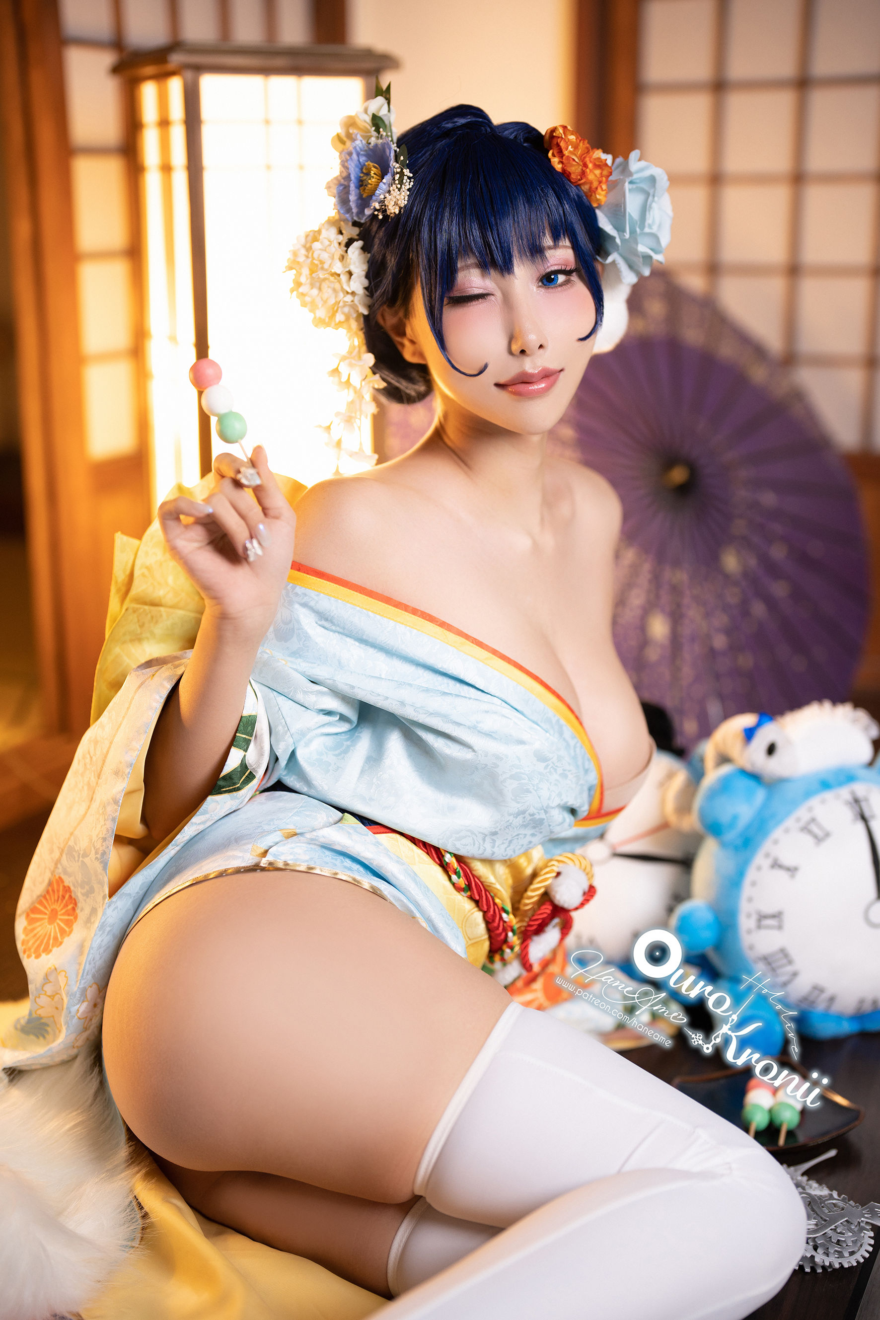 Hane Ame 雨波 – Hololive Kronii 時間 Kimono [26P]-美图馆